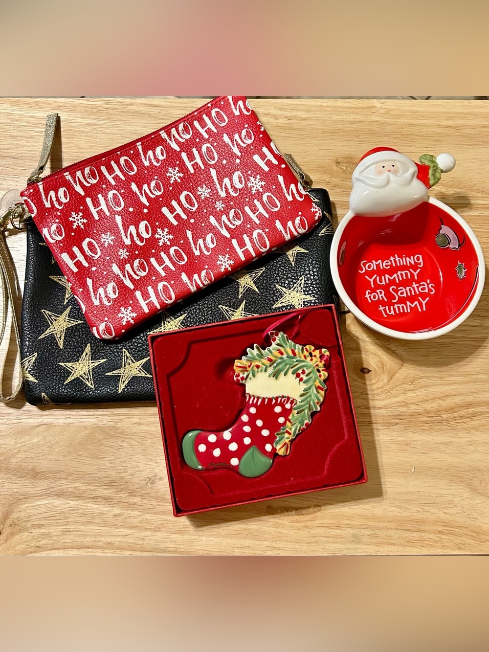 Ultimate Christmas Holiday Bundle - Gail Pittman Ornament, Santa Bowl & Pouches